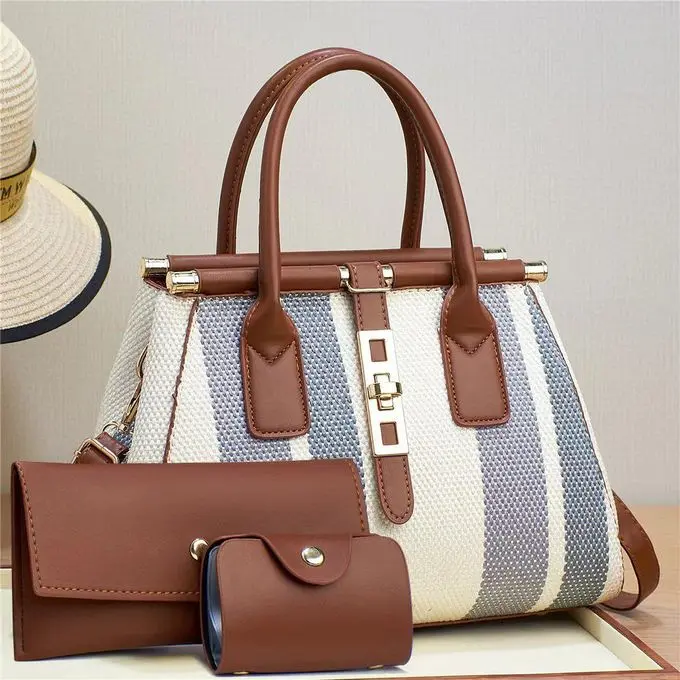 Fashion Luxurious Ladies 3 In 1 Multicolored Handbag